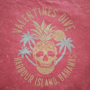 Vintage Bahamas Graphic Tee Small Faded Coral Skull Tropical Shirt Womens